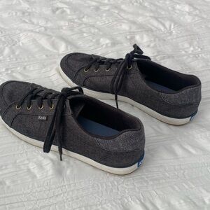 KEDS Keds Women's Center III Canvas Lace Up Sneakers W9M. Cotton Slub/Grey